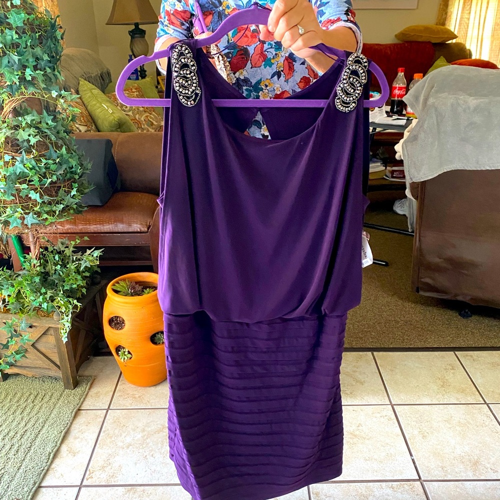 Purple cocktail dress. Size 16. Never worn.
